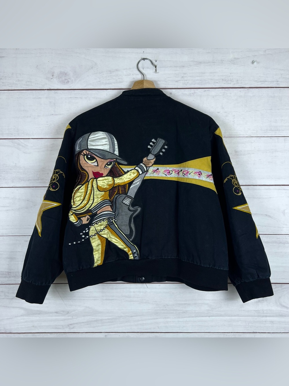 Bratz Dolls Jacket 2XL Black JH Design Hamilton Girlz Rock Y2K Youth Cartoon